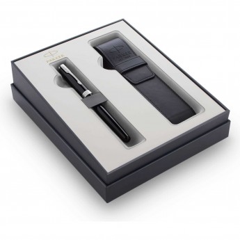 Набор PARKER SONNET GIFT 20 BLACK CT с перьевой ручкой и чехлом