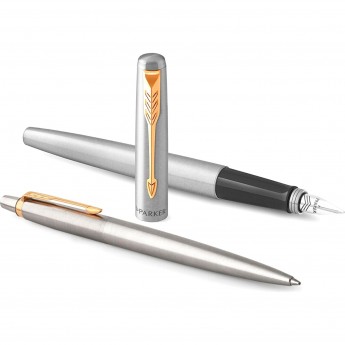 Подарочный набор PARKER: JOTTER CORE STAINLESS STEEL GT - ручки перьевая и шариковая Подарочный набор PARKER: JOTTER CORE STAINLESS STEEL GT - ручки перьевая и шариковая